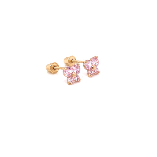 14k Butterfly Gemstones Stud Earrings - MyAZGold