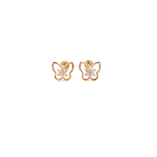 14k Butterfly Outline Stud Earrings - MyAZGold