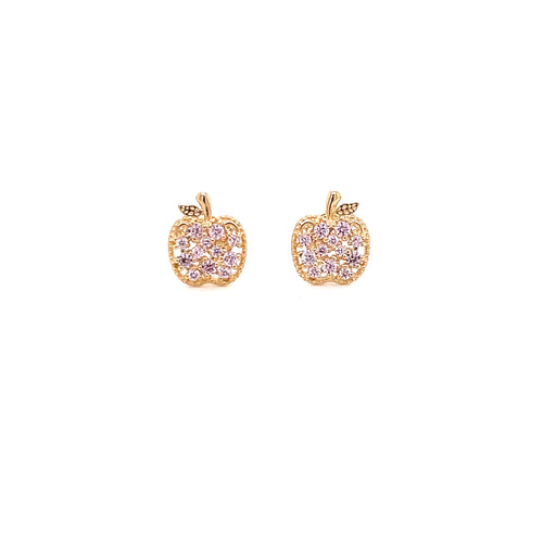 14k Gemstone Apples Stud Earrings - MyAZGold