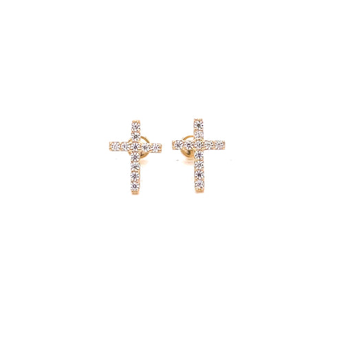 14k Gemstone Cross Stud Earrings - MyAZGold