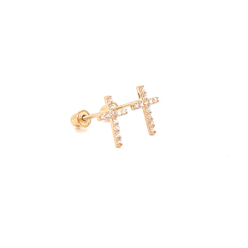 14k Gemstone Cross Stud Earrings - MyAZGold