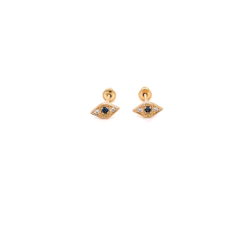 14k Evil Eye Gemstone Stud Earrings - MyAZGold
