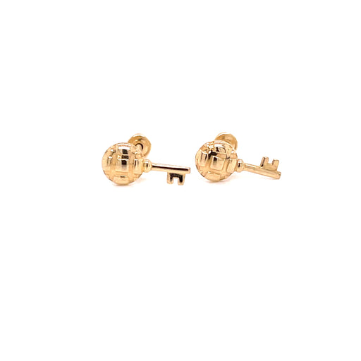 14k Gold Keys Stud Earrings - MyAZGold