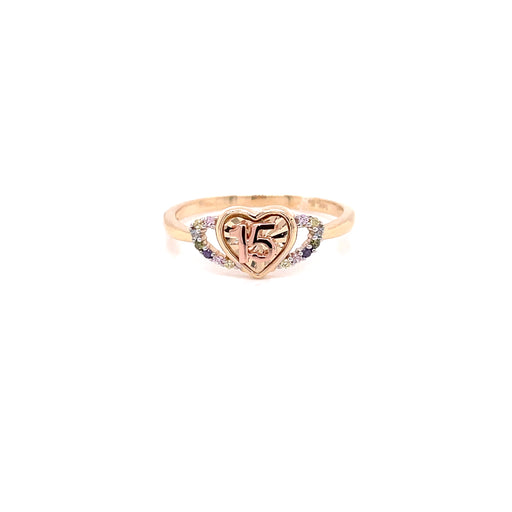 14k 15 Ring with Colorful Gemstones - MyAZGold
