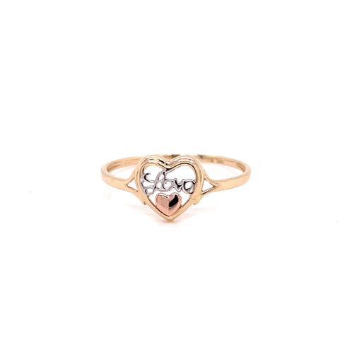 14k Heart with Love Script Ring - MyAZGold