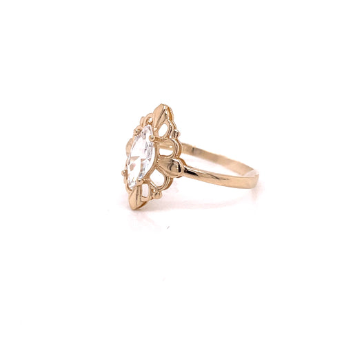 14k White Marquise Gemstone Ring - MyAZGold