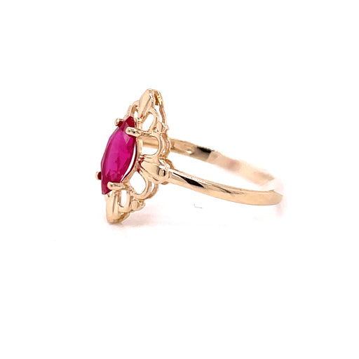 14k Red Marquise Gemstone Ring - MyAZGold