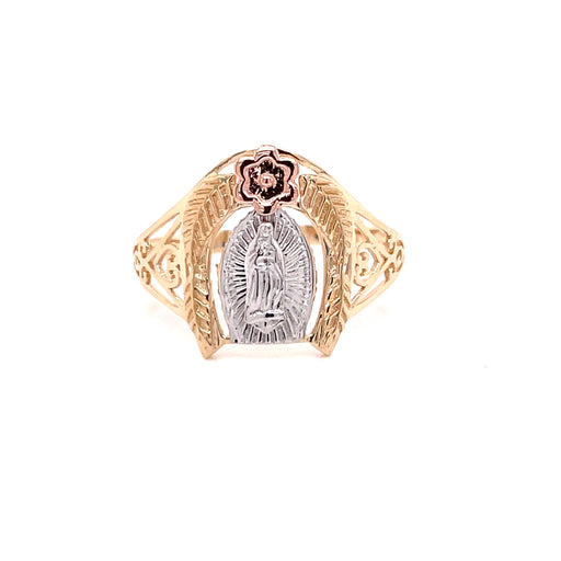 14k Virgin Mary Horseshoe Ring - MyAZGold
