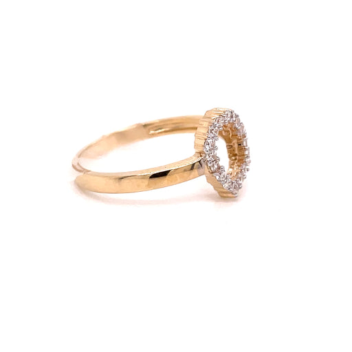 14k Angled Heart Ring with Gemstones - MyAZGold