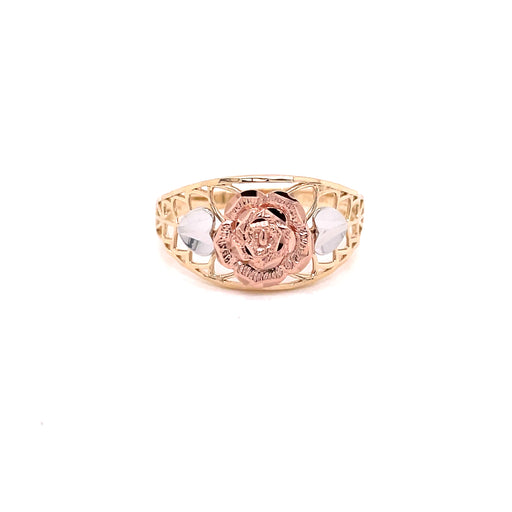 14k Flower with Hearts Gold Ring - MyAZGold