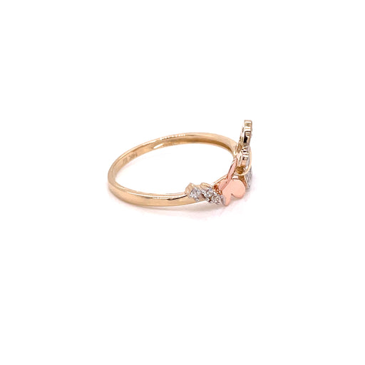 14k Two Butterflies with Gemstones Ring - MyAZGold