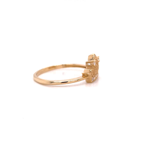 14k Simple Crown Ring with Gemstones - MyAZGold