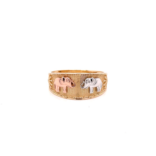 14k Ring with Two Elephants - MyAZGold