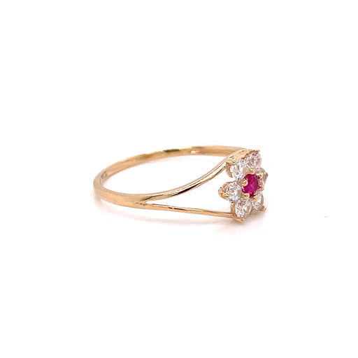 14k Purple Gemstone Flower Ring - MyAZGold