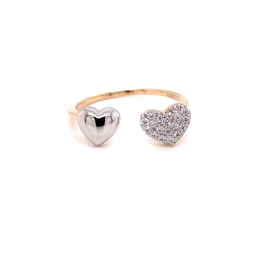 14k Open Double Heart Ring with Gemstones - MyAZGold