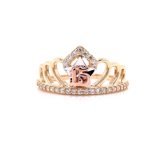 14k 15 Ring with Star Crown - MyAZGold