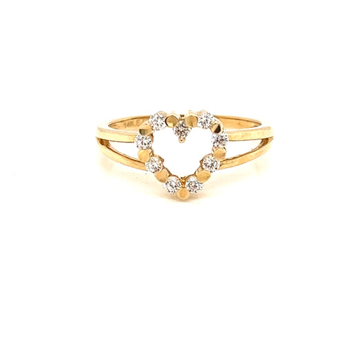 14k Heart Style Ring with Gemstones - MyAZGold
