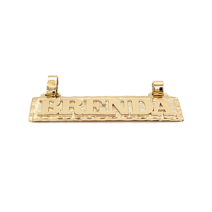 14k Block Letter Custom Gold Name Plate with Figaro Necklace