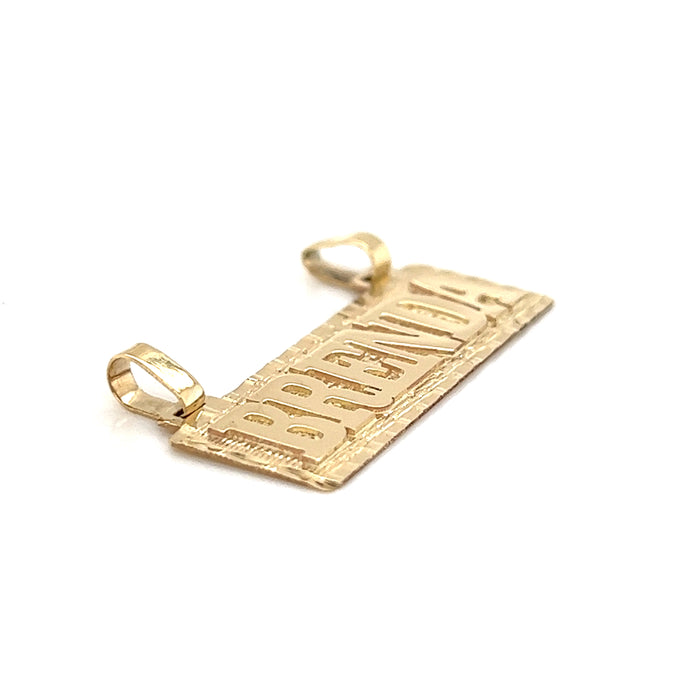 14k Block Letter Custom Gold Name Plate with Valentino Necklace