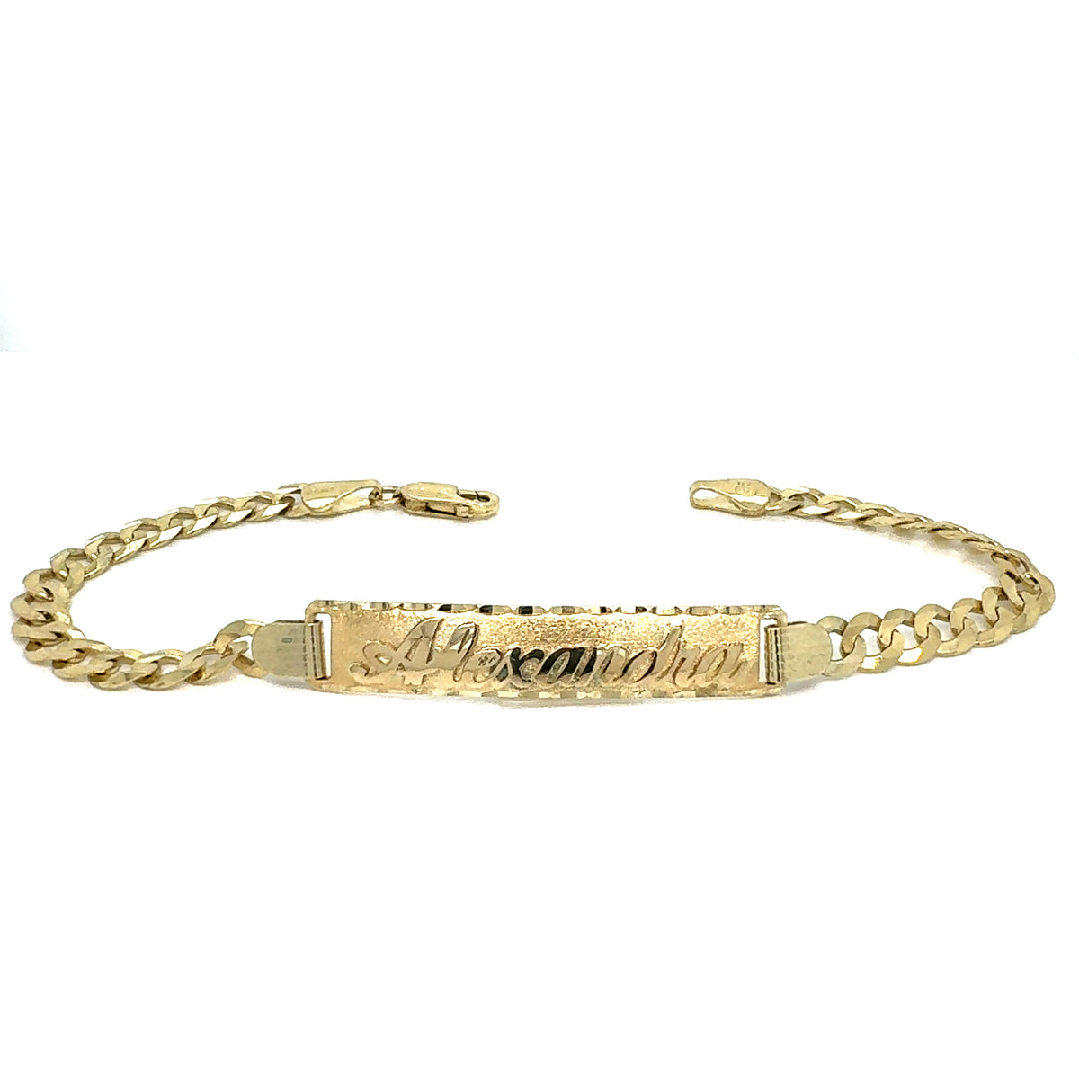 14k Gold ID Bracelet Mens – Customizable Name Plate & Raised Lettering ...
