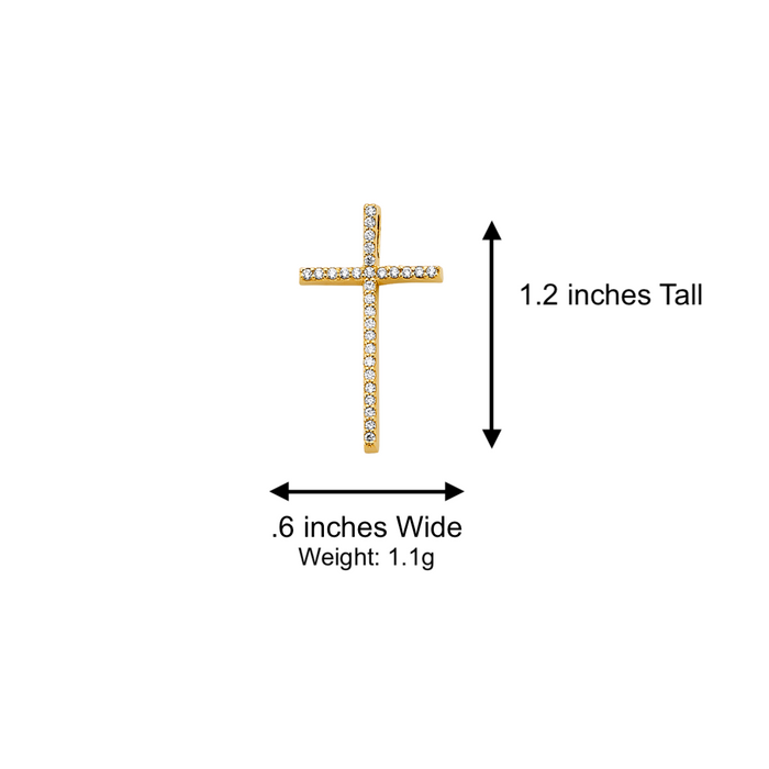 14k Gold Cross Necklace - Gemstone Gold Cross - Solid Chain - LE2604