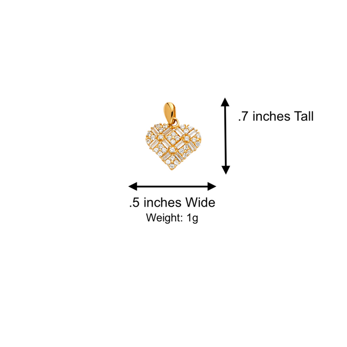 14k Gold Heart Necklace - Gemstone Gold Heart Pendant - Solid Chain - LE0590