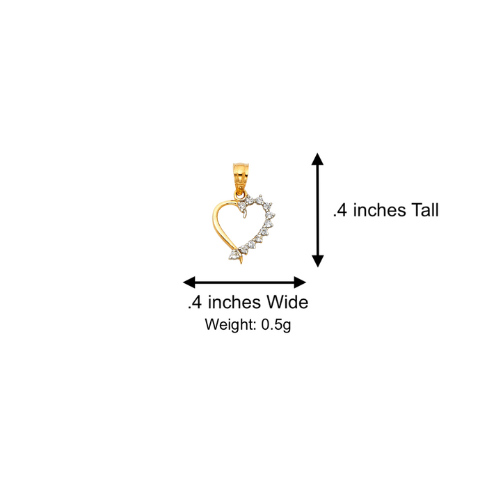 14k Gold Heart Necklace -  Gemstone Gold Heart Pendant - Solid Chain - LE1779