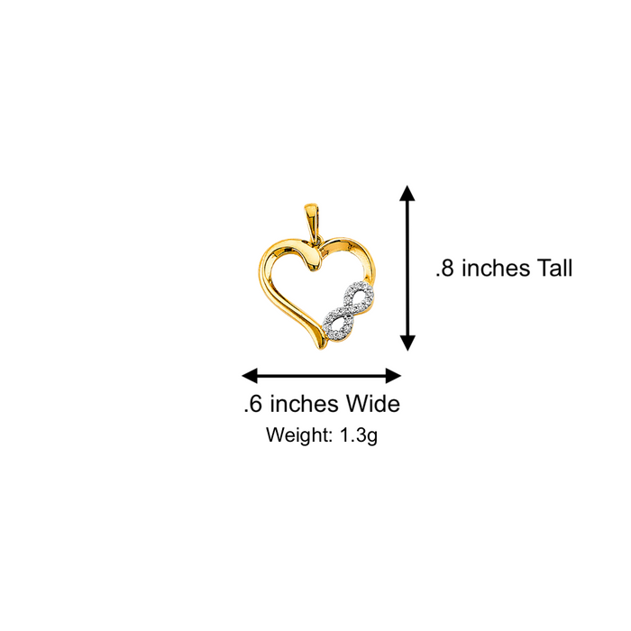 14k Gold Heart Necklace - Gemstone Infinity Gold Heart Pendant - Solid Chain - LE2916