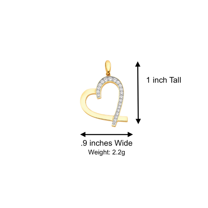 14k Gold Heart Necklace - Gemstone Gold Heart Pendant - Solid Chain - LE1770