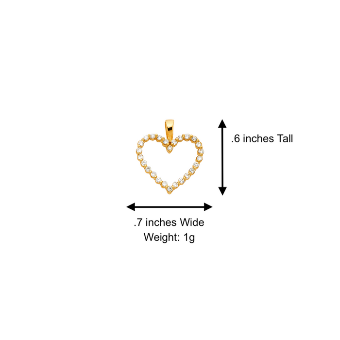 14k Gold Heart Necklace - Gemstone Gold Heart Pendant - Solid Chain - LE0580