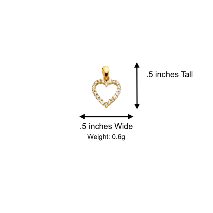 14k Gold Heart Necklace - Gemstone Gold Heart Pendant - Solid Chain - LE0585