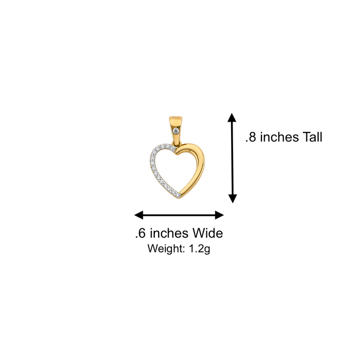 14k Gold Heart Necklace - Gemstone Gold Heart Pendant - Solid Chain - LE3131