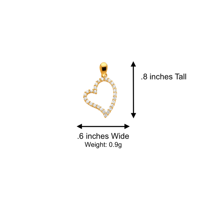 14k Gold Heart Necklace - Gemstone Gold Heart Pendant - Solid Chain - LE0583