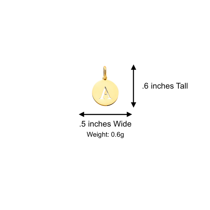 14k Gold Initial Necklace - High Polish Stamped Initial Gold Pendant - Solid Valentino Chain - LE3244VC