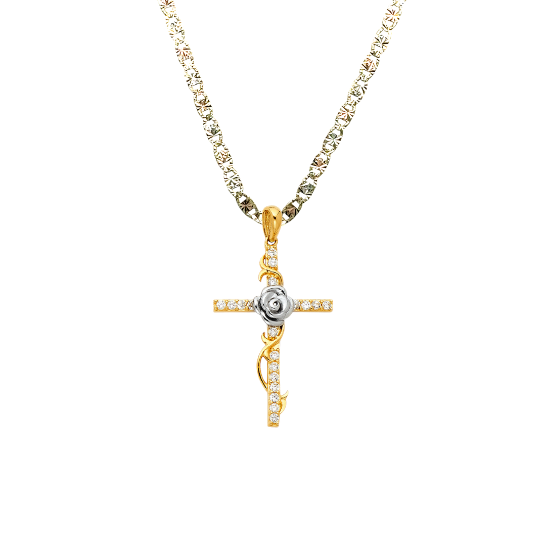 Gold Cross Necklace without Christ | Cruces De Oro sin Cristo