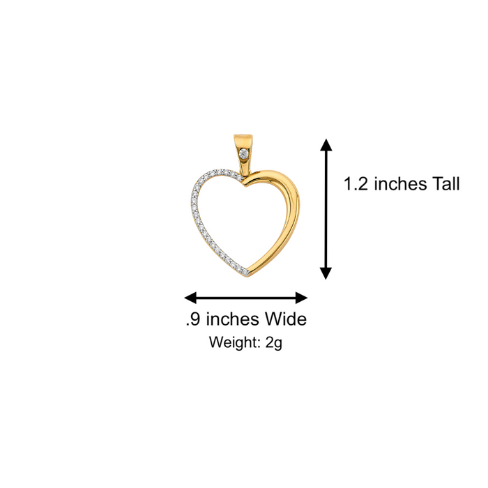 14k Gold Heart Necklace - Gemstone Gold Heart Pendant - Solid Chain - LE3130