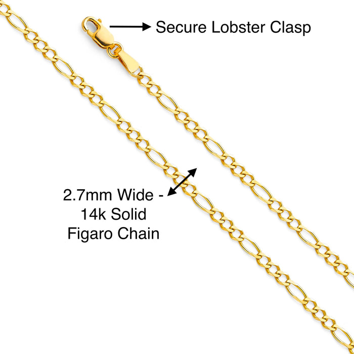 14k Gold Virgin Mary Necklace - Tri Tone Gemstone Virgin Mary Gold Pendant - Solid Chain - LE2285