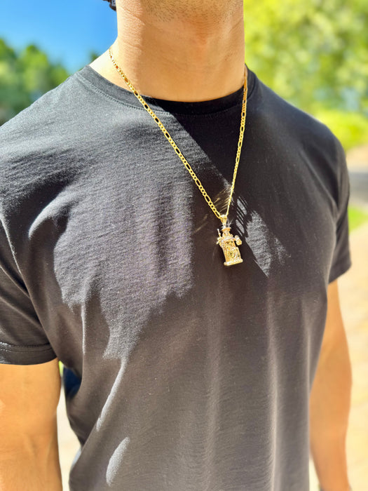14k Gold Santo Nino de Atocha Necklace - 3D Full Body Gold Pendant - Solid Chain - LE3189