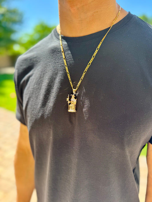 14k Gold Santo Nino de Atocha Necklace - 3D Full Body Gold Pendant - Solid Chain - LE3189