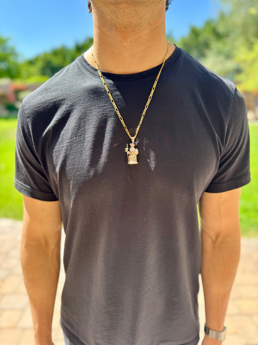 14k Gold Santo Nino de Atocha Necklace - 3D Full Body Gold Pendant - Solid Chain - LE3189