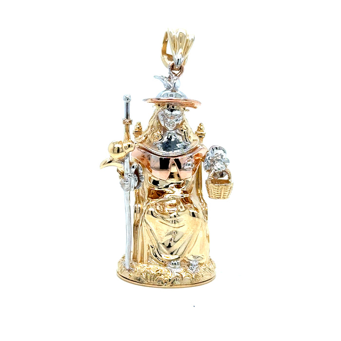 14k Gold Santo Nino de Atocha Necklace - 3D Full Body Gold Pendant - Solid Chain - LE3189
