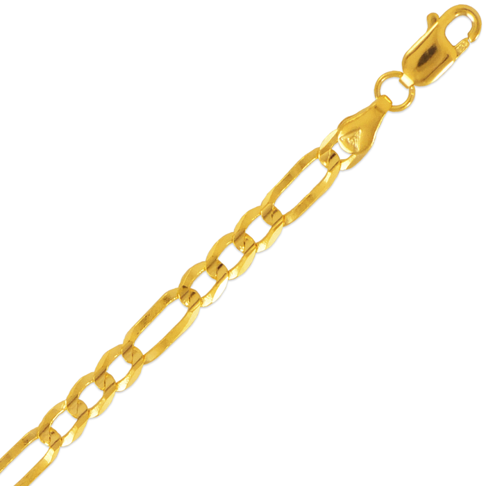 14k Solid Gold Medium Figaro Chain