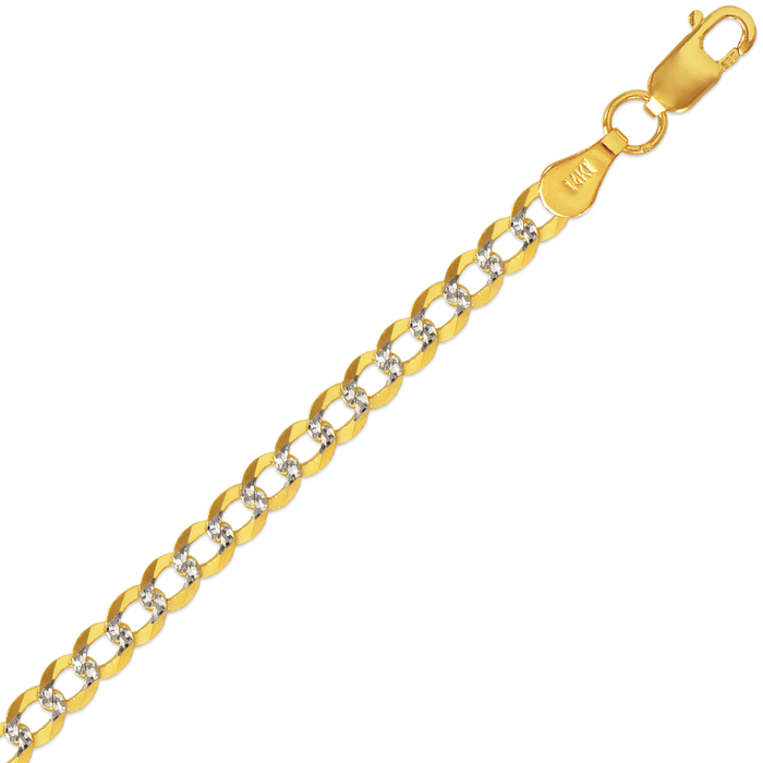 14k Solid Gold Cuban Link Pavé Chain