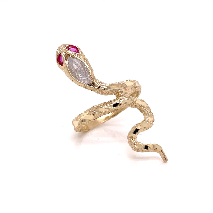Gold Nugget Snake Ring - MyAZGold