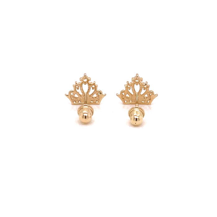 14k Crowns with Gemstones Stud Earrings - MyAZGold
