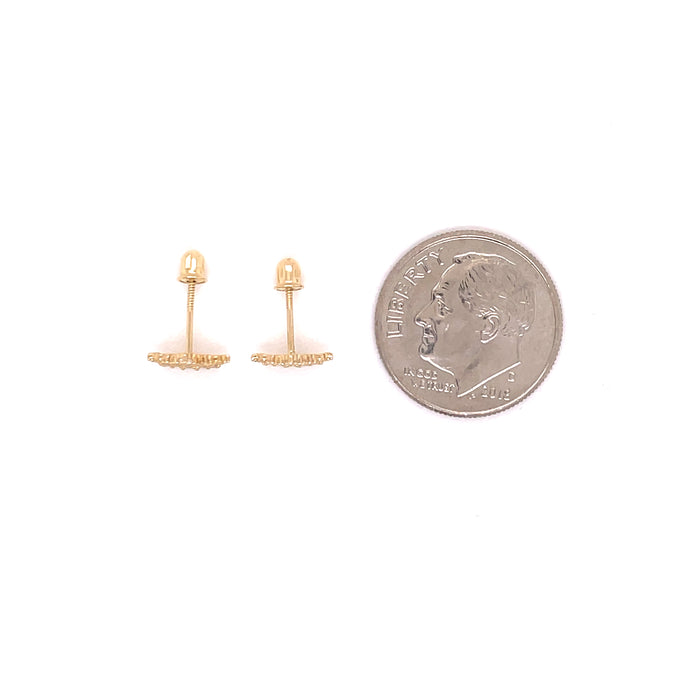 14k Crowns with Gemstones Stud Earrings - MyAZGold