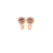 14k Purple Gemstone Halo Stud Earrings - MyAZGold