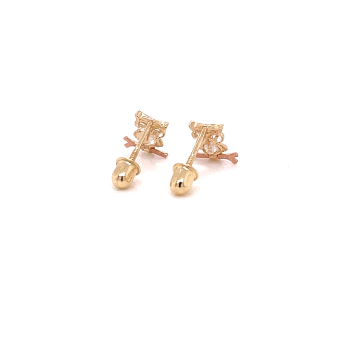 14k Owl Gemstone Stud Earrings - MyAZGold