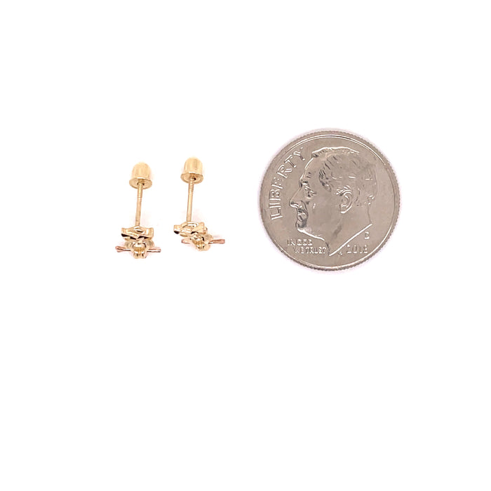 14k Owl Gemstone Stud Earrings - MyAZGold