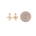 14k Gemstone Outline Crosses Stud Earrings - MyAZGold